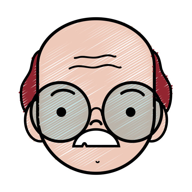 戴眼镜和胡子的老人面部图片下载