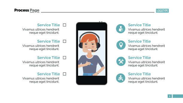 电话服务幻灯片模板图片下载