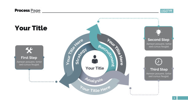 三箭头图幻灯片模板图片下载