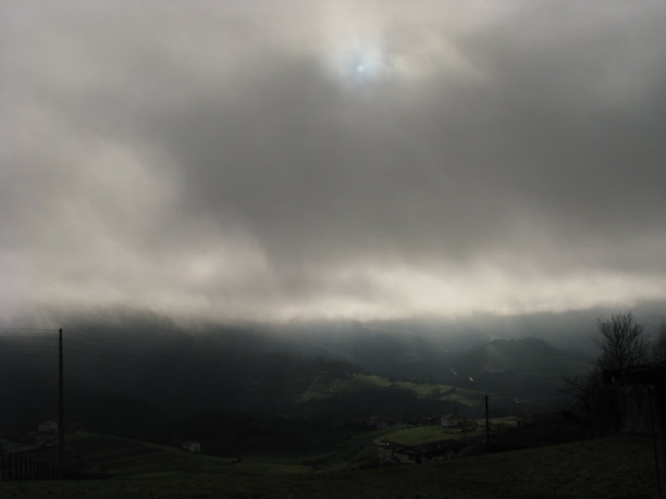 雾天顶天景观景观图片下载