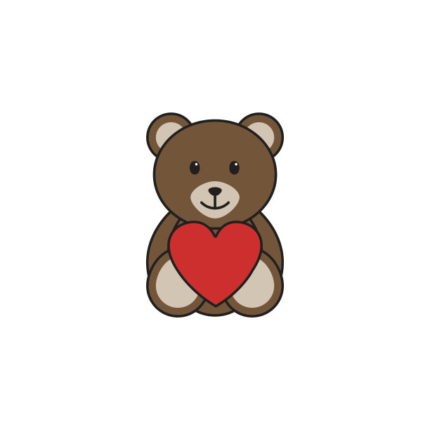 泰迪熊的心固体图标，软玩具图片下载