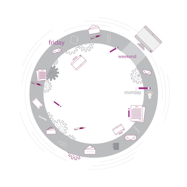 工作一周。设计元素。图片下载