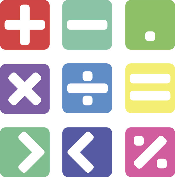 白色背景上的数学符号图片下载