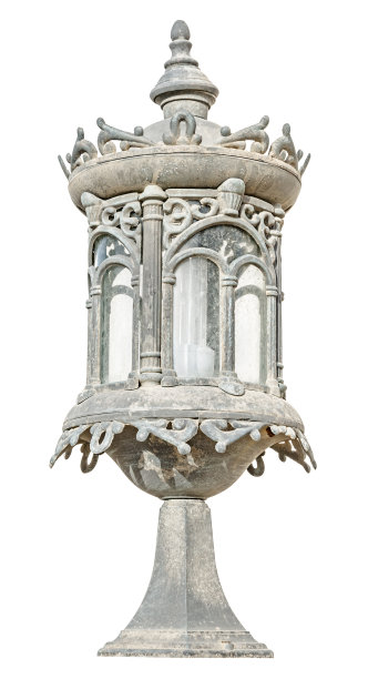 室外壁灯孤立在白色上图片下载