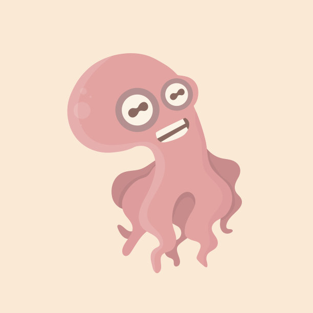 可爱的章鱼卡通。图片下载