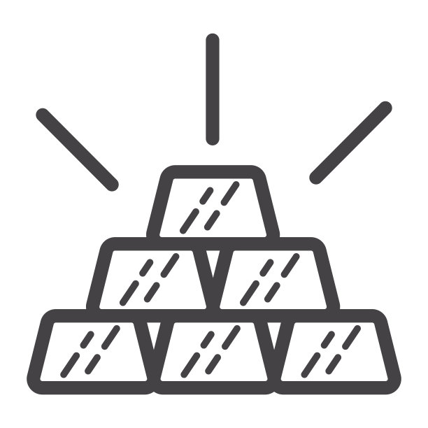 黄金线图标，商业和金融，宝藏符号矢量图形，白色背景上的线性图案，eps 10。图片下载