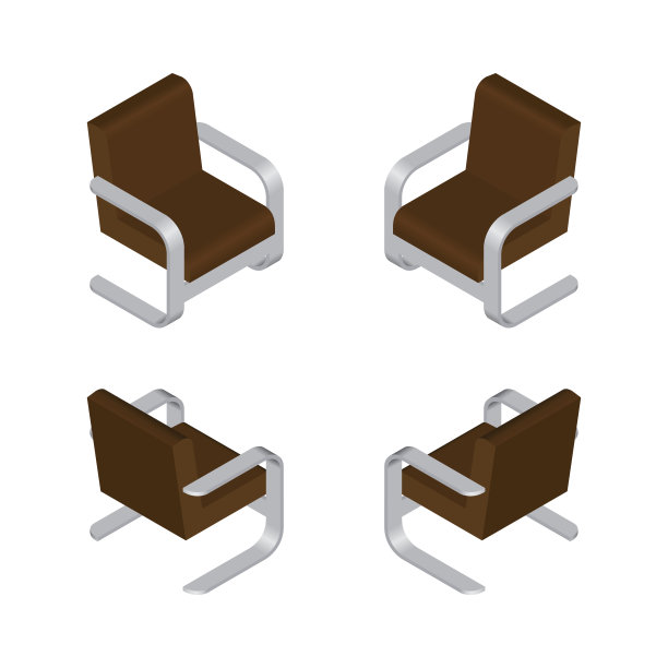 等距现代扶手椅。家具设计元素。矢量插图。图片下载