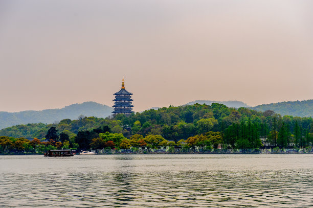 杭州西湖的自然风光（联合国教科文组织世界遗产）素材图片