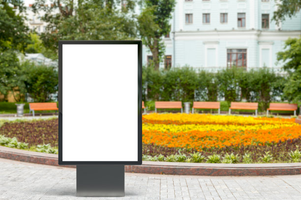 空白垂直街道广告牌图片下载