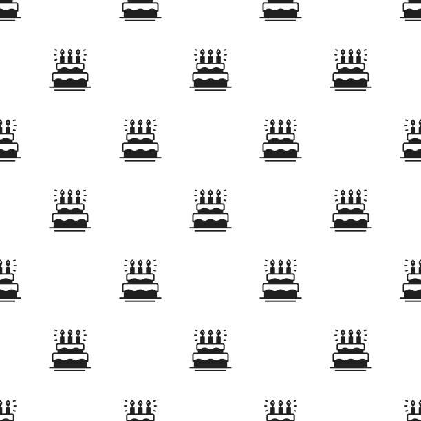 聚会庆祝无缝模式。生日、节日、事件、狂欢等节日打印。派对装饰元素瘦图标。矢量插图。行背景。用于包装纸、纺织品的纹理。蛋糕图片下载