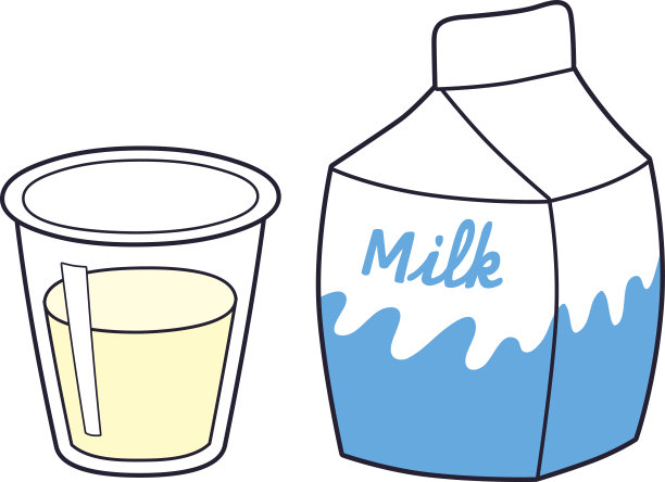 牛奶纸箱和玻璃载体隔离。图片下载