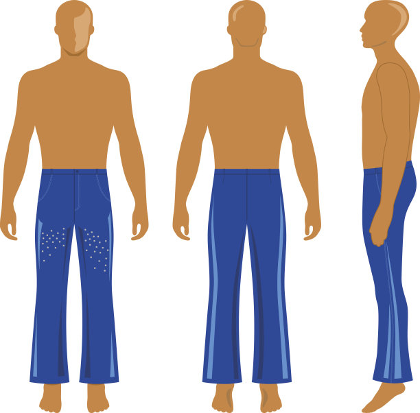 穿着喇叭裤的男人轮廓图片下载