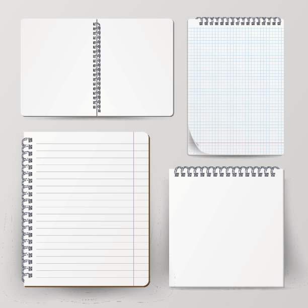 带螺旋线圈的笔记本电脑。向量螺旋记事本。为你的设计清洁模拟。矢量图图片下载