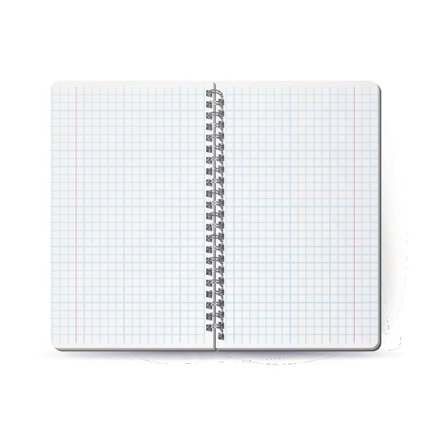 打开笔记本与线圈螺旋。向量螺旋记事本。为你的设计清洁模拟。矢量图图片下载