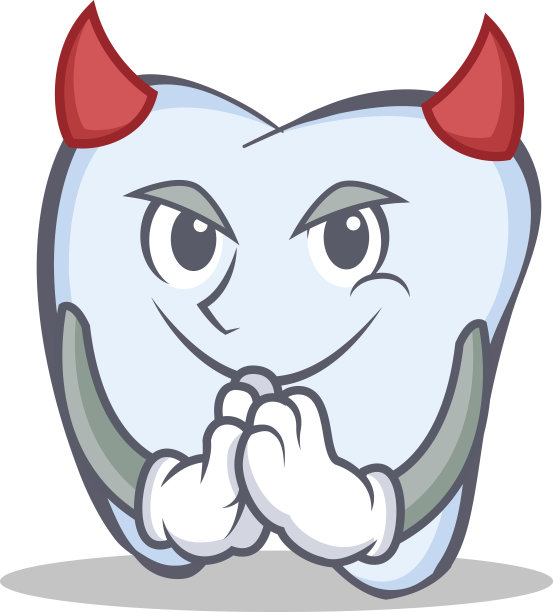 魔鬼牙人物卡通风格矢量插图图片下载