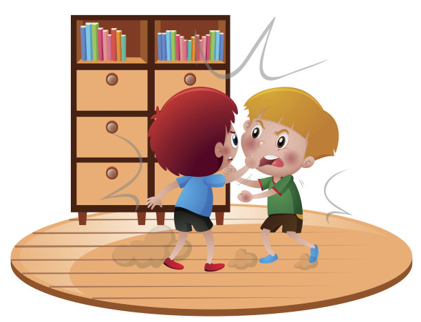 两个愤怒的男孩在打架图片下载