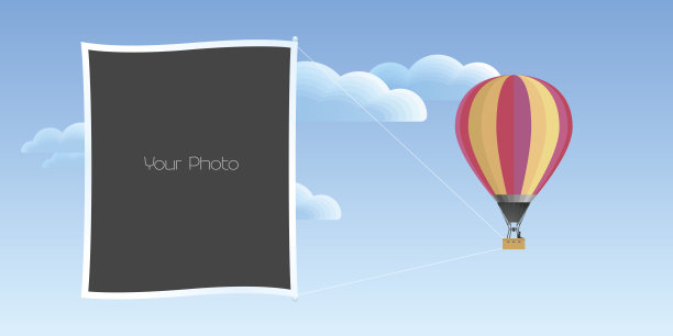 相框拼贴与有趣的旅行背景矢量插图图片下载