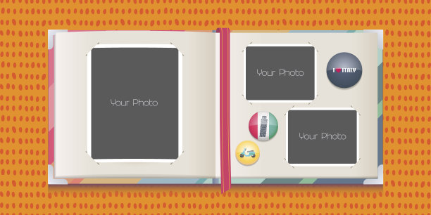 拼贴的相框矢量插图图片下载