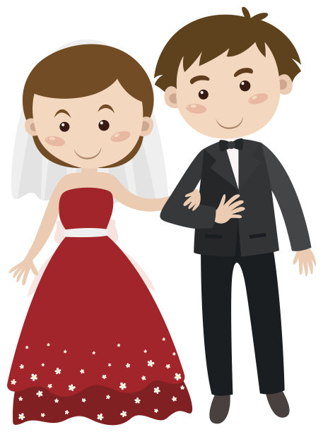 新娘和新郎都穿着婚纱图片下载