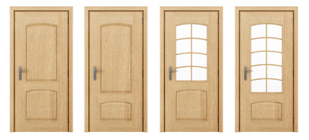 木门孤立在白色背景上图片下载