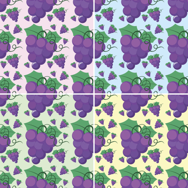 清新葡萄的无缝背景设计图片下载