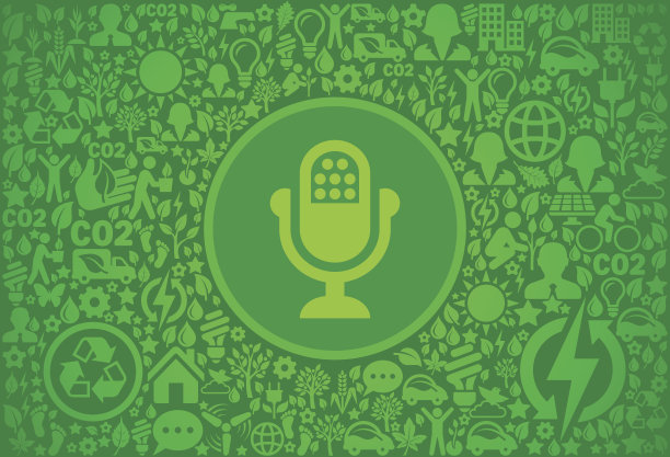 麦克风环境绿色矢量图标模式图片下载