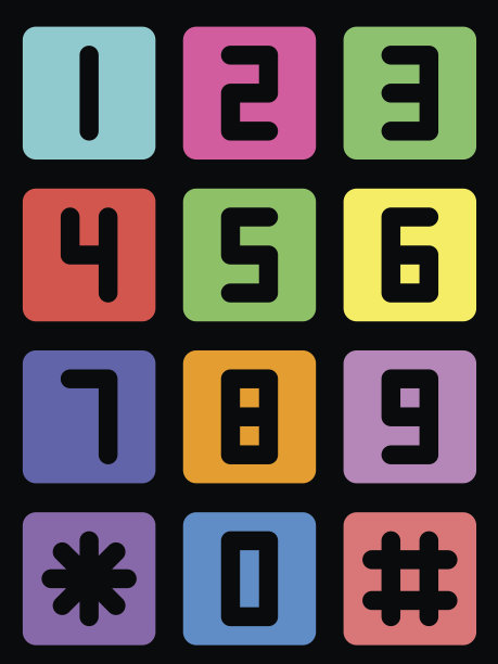 色彩斑斓的电话号码图片下载