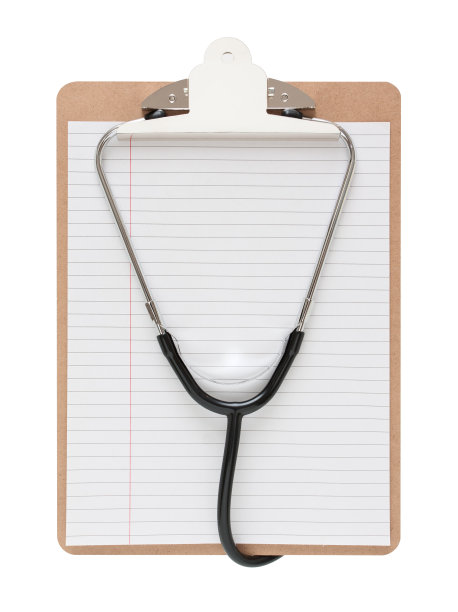 (剪辑路径)医疗记录背景隔离在白色背景上素材图片