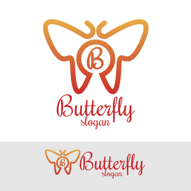 蝴蝶首字母B图标设计图片下载