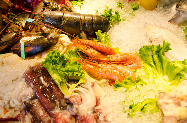 海鲜在冰上图片下载