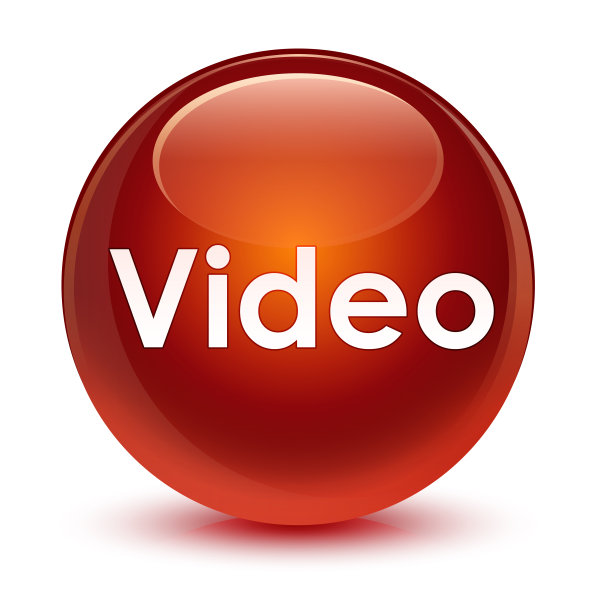 视频玻璃棕色圆形按钮图片下载