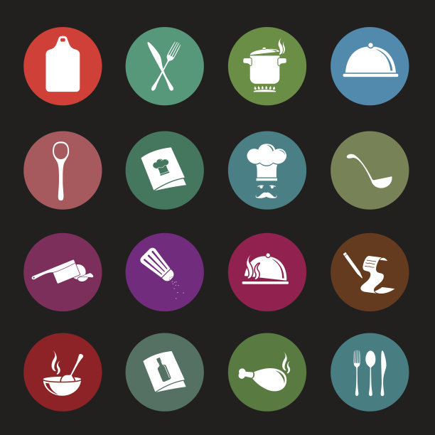 厨房矢量图标集图片下载