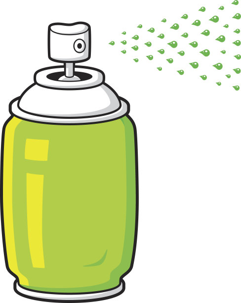 绿色喷漆罐。图片下载