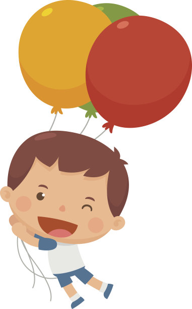 孩子拿着气球。图片下载