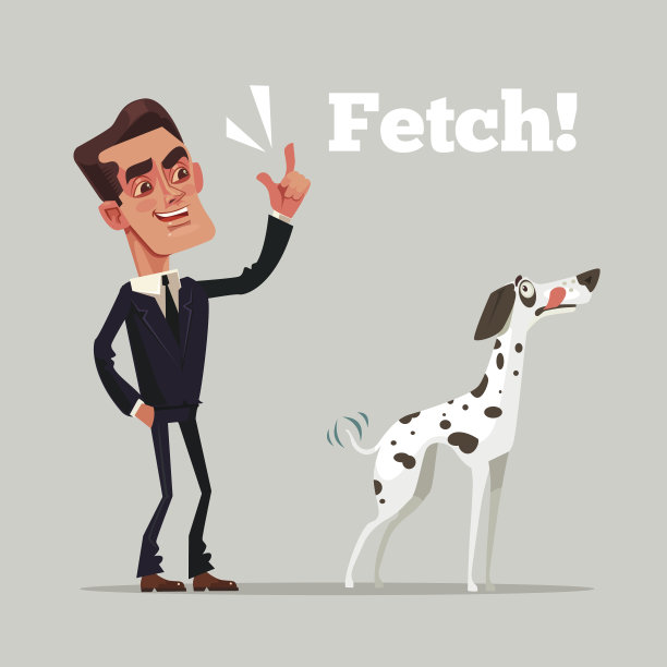 快乐微笑的主人，男人性格训练他的狗图片下载