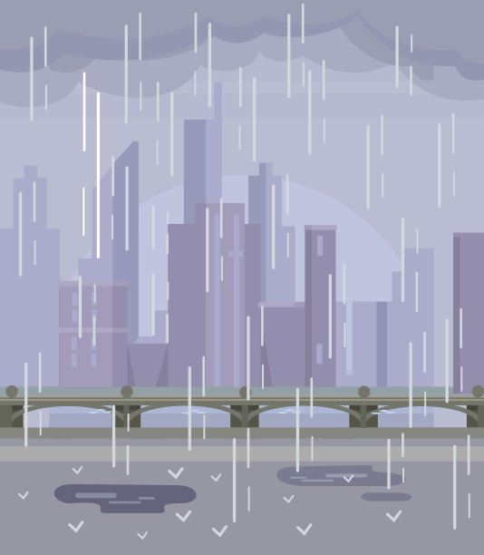 多雨的空城。没有人素材图片