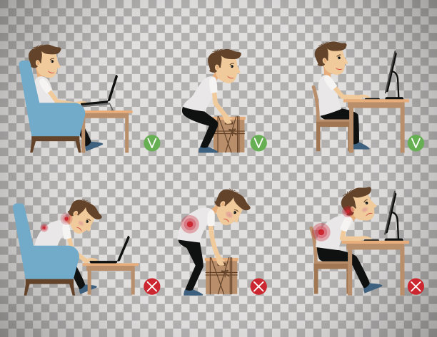 人的坐姿和工作姿势正确图片下载