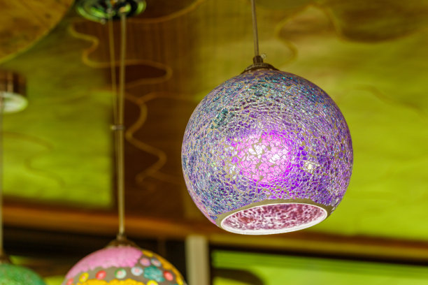 五彩缤纷的灯挂马赛克图片下载