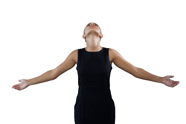 伸开双臂的女商人图片下载