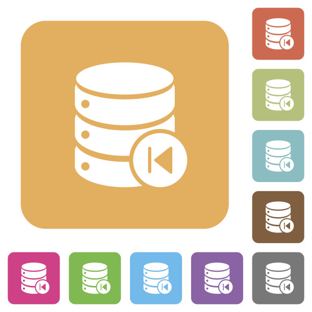 数据库宏预设圆角的方形平面图标图片下载