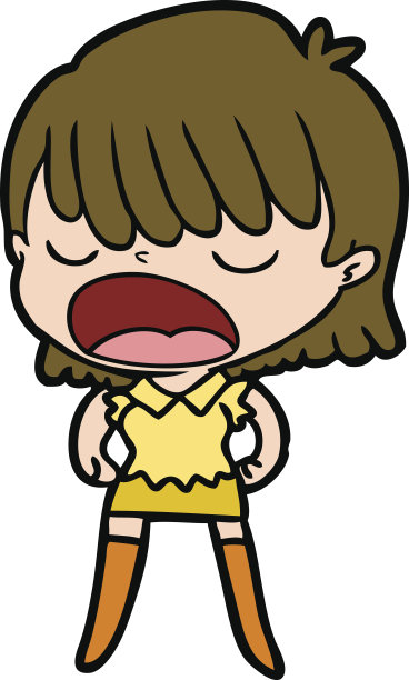 卡通女人大声说话图片下载