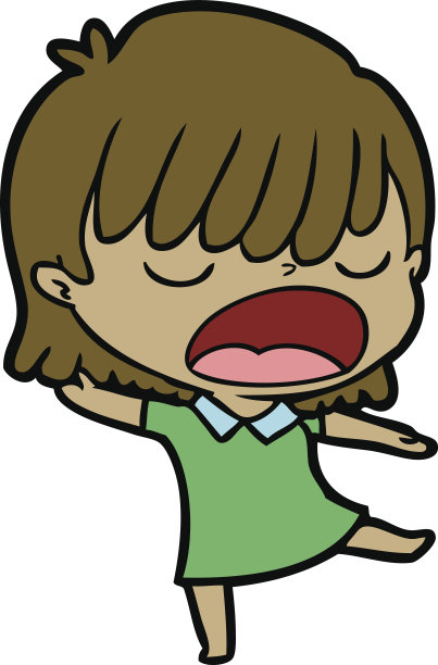 卡通女人大声说话图片下载