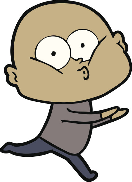 卡通秃头凝视图片下载