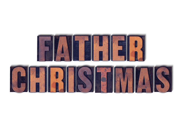 圣诞老人概念孤立凸版字图片下载