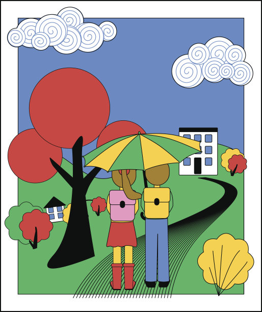 拿着伞的孩子图片下载