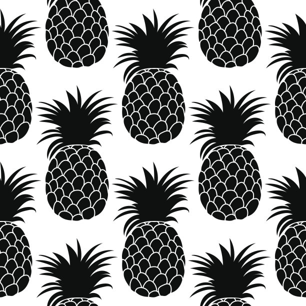 菠萝的背景。可爱的菠萝无缝图案。夏季热带全印。图片下载