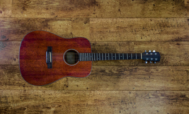 木制背景吉他图片下载