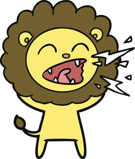 卡通吼叫的狮子图片下载