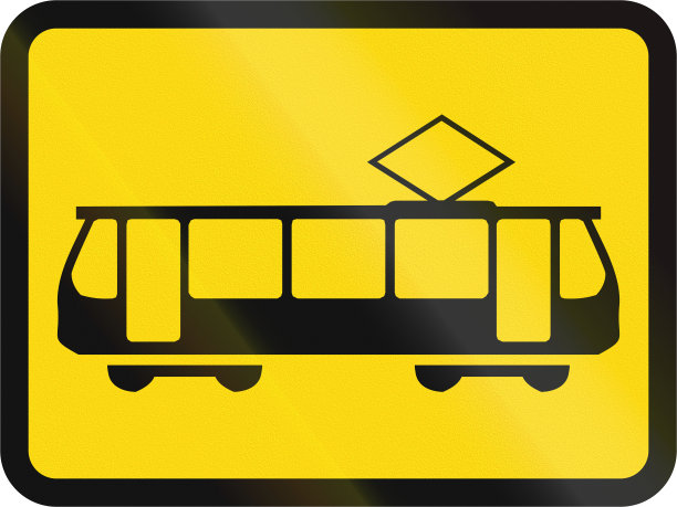 临时路标在非洲国家博茨瓦纳使用-主要标志适用于有轨电车图片下载