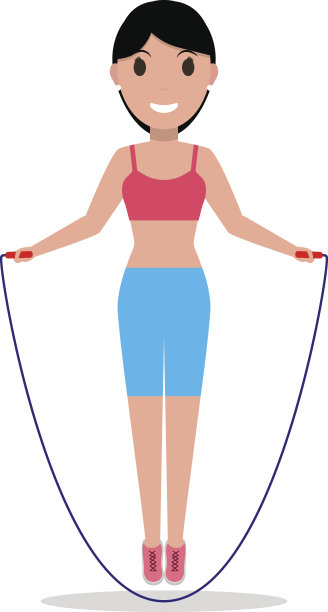 矢量卡通女孩跳上跳绳图片下载